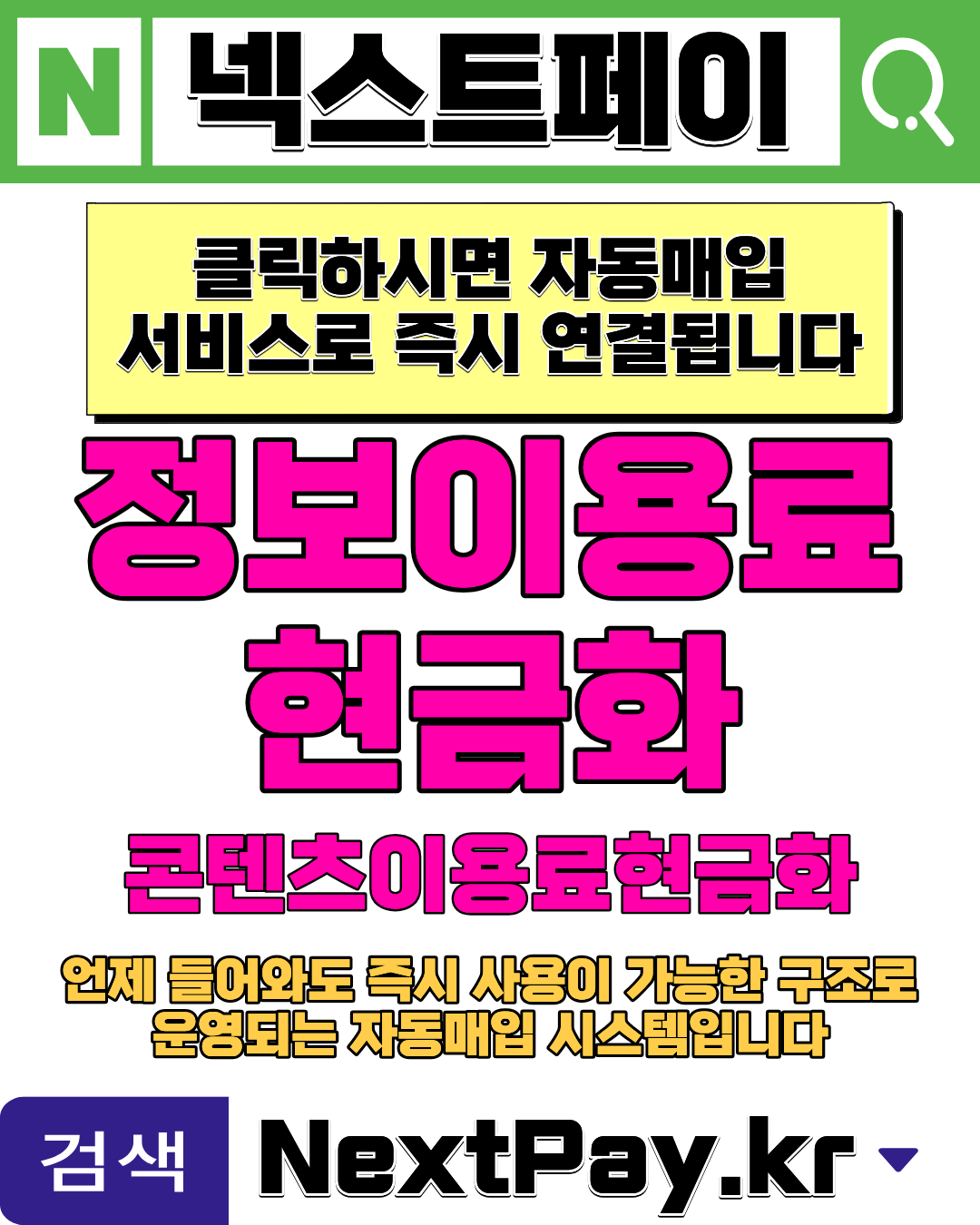 넥스트페이 정보이용료현금화 상담 후기 내용